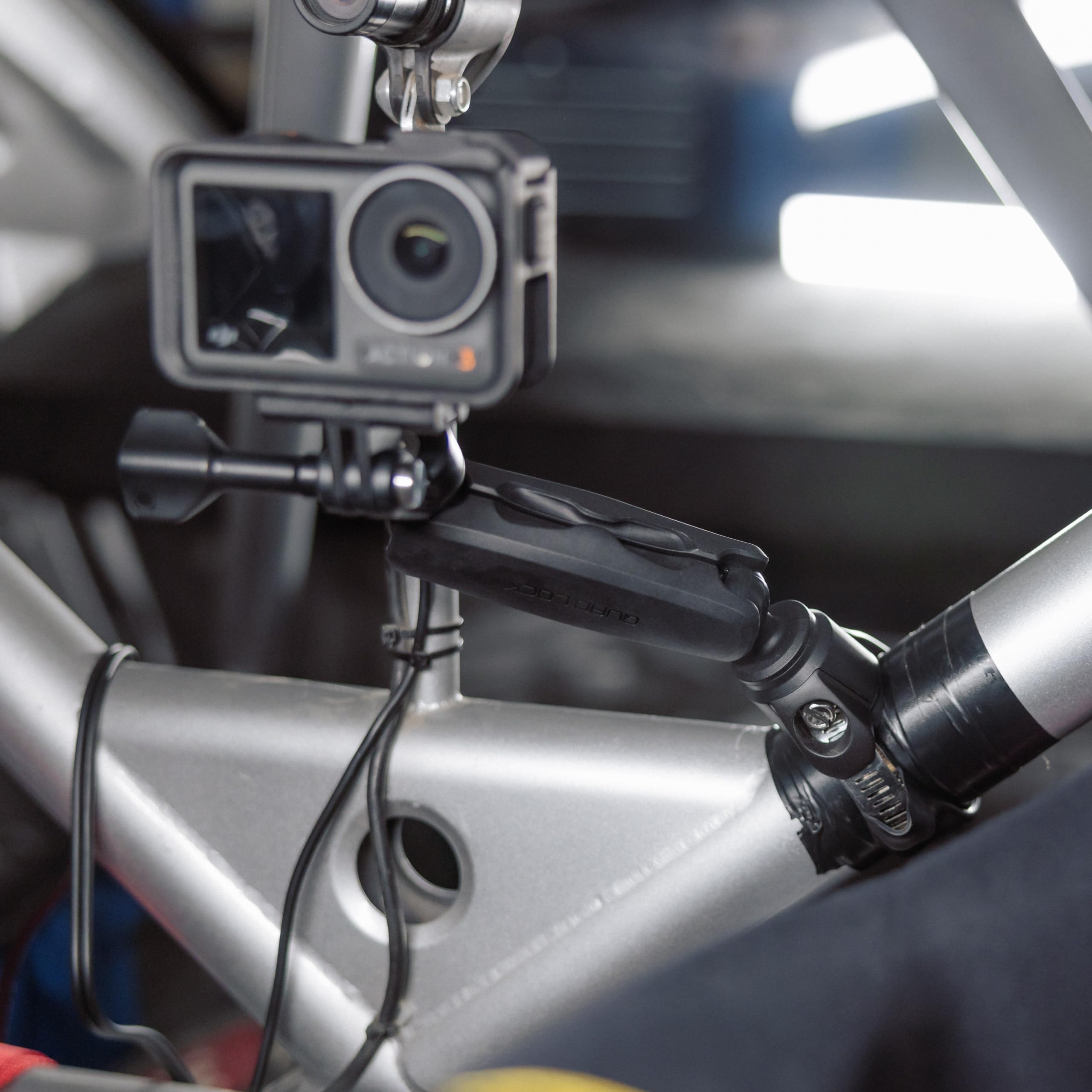 Quad Lock 360 Action Camera Kit with Roll Cage Hose Clamp and Dual Pivot Arm (Medium) Compatible with GoPro, Action Cameras and Compatible Lights - Image 4