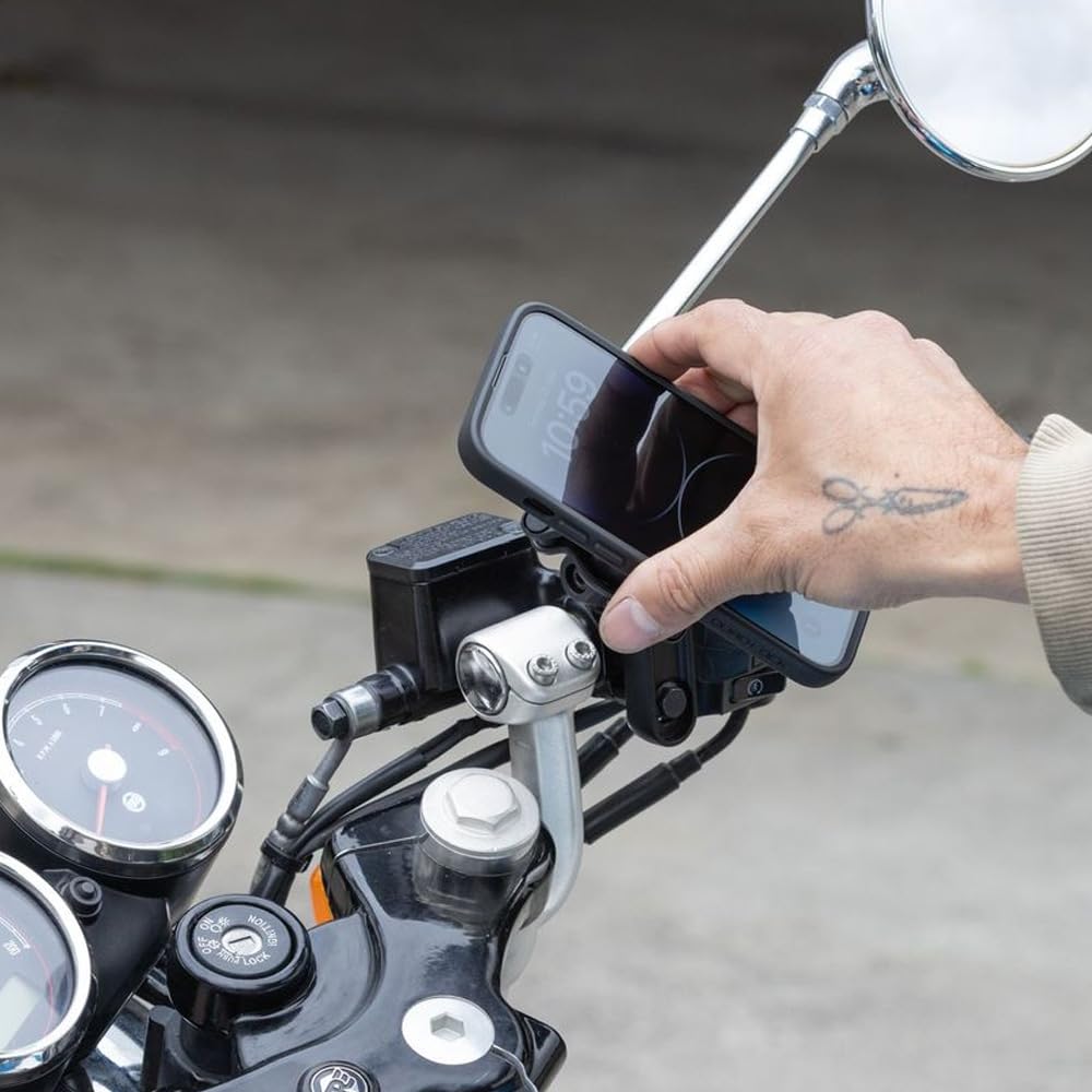 Quad Lock Brake/Clutch Motorcycle Phone Mount with Vibration Dampener and MAG Phone Case for iPhone 16 Pro Max - Image 5