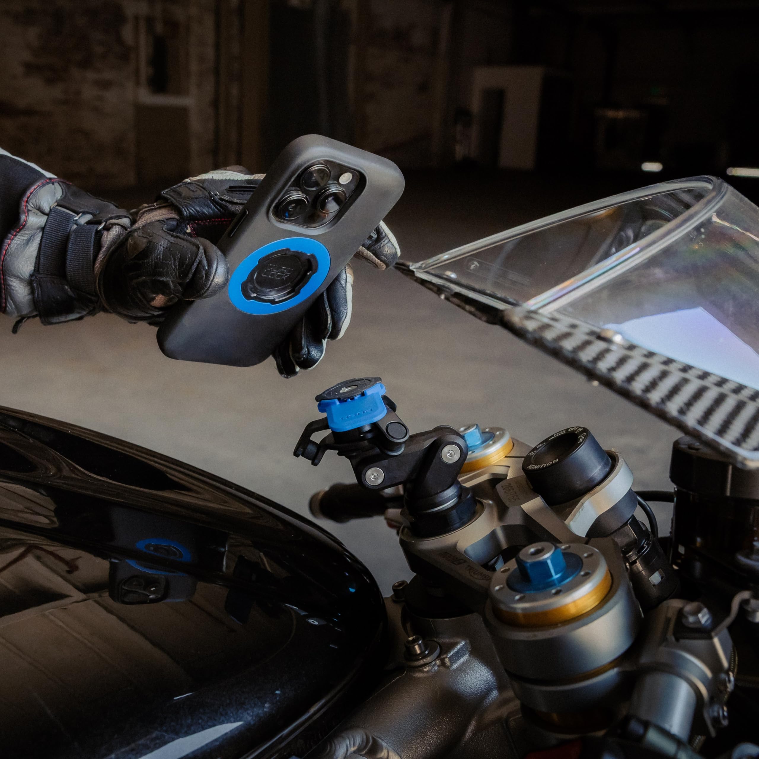 Quad Lock Fork Stem Motorcycle Phone Mount (V2) with MAG Phone Case and Vibration Dampener for iPhone 13 - Image 6