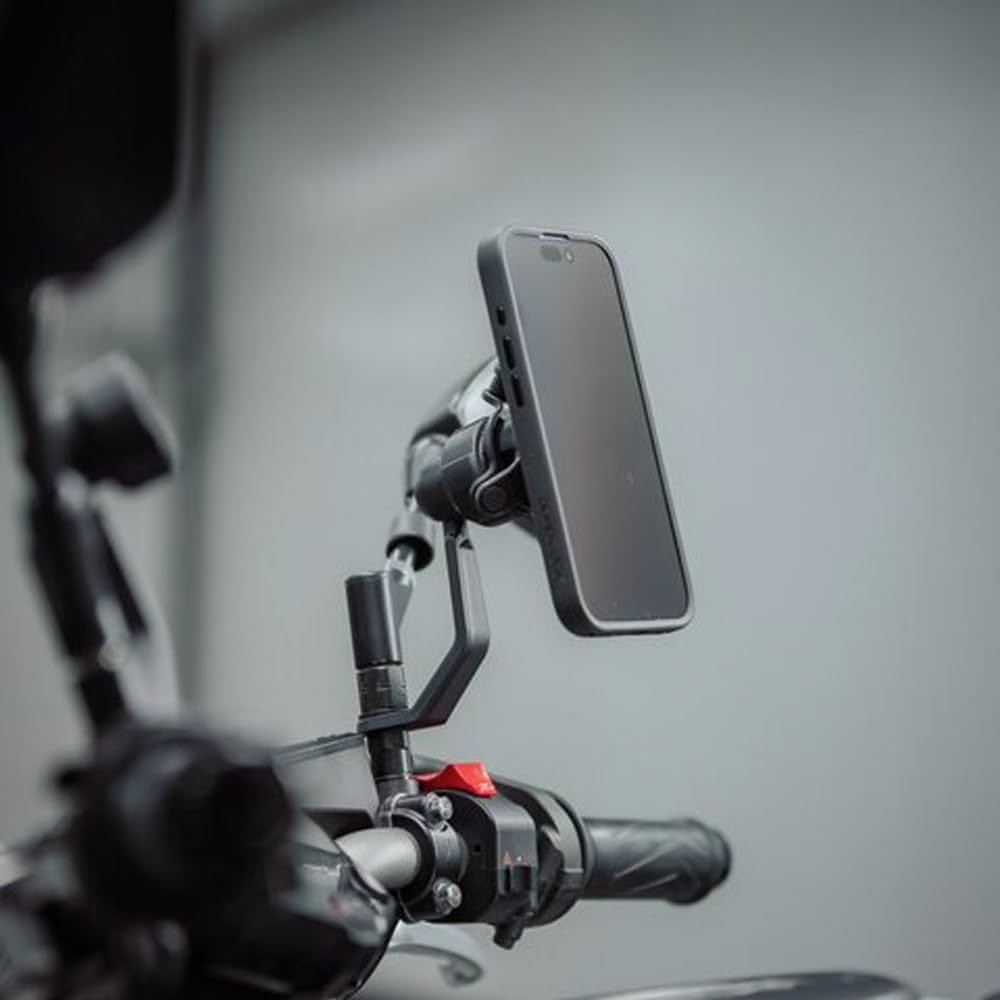 Quad Lock Mirror Stem Motorcycle Phone Mount with Vibration Dampener and MAG Phone Case for iPhone 16 Pro Max - Image 4