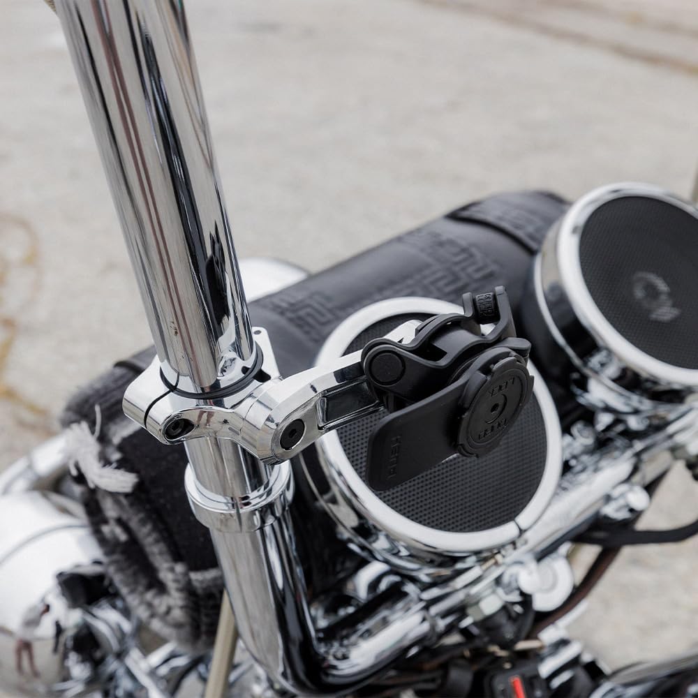Quad Lock Motorcycle Handlebar Phone Mount PRO Chrome - Large with Vibration Dampener and MAG Phone Case for iPhone 16 Pro Max - Image 7
