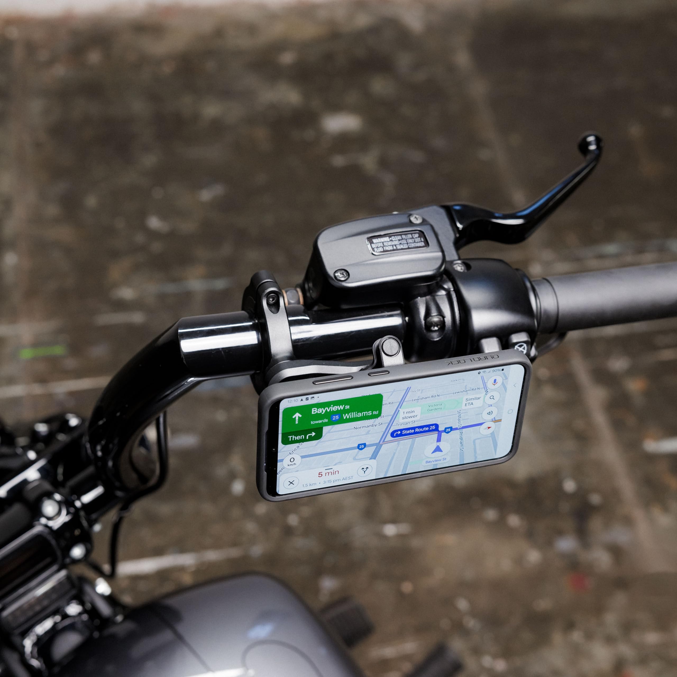 Quad Lock Motorcycle Handlebar Phone Mount PRO - Large with Vibration Dampener and MAG Phone Case for iPhone 16 Pro Max - Image 3