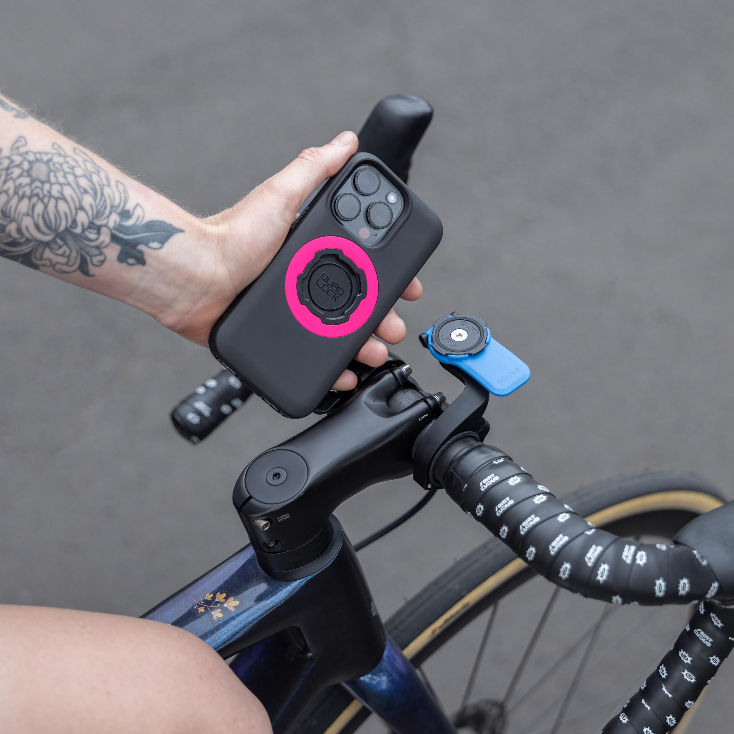 Quad Lock Out Front Handlebar Bicycle Phone Mount (V3) for iPhone, Galaxy, Pixel and Universal Adapters - Image 3