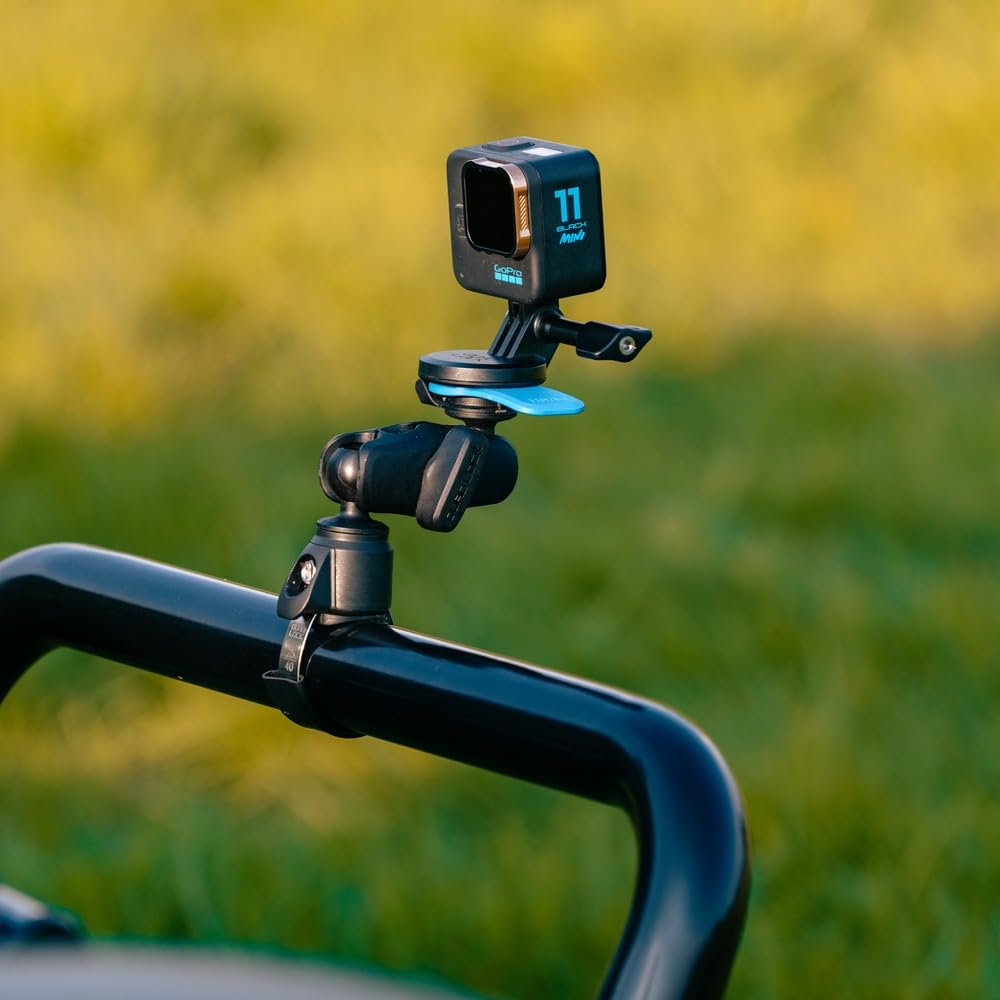 Quad Lock to Action Camera Adapter Kit with Roll Cage Hose Clamp and Dual Pivot Arm (Medium) Compatible with GoPro, Action Cameras and Compatible Lights - Image 5