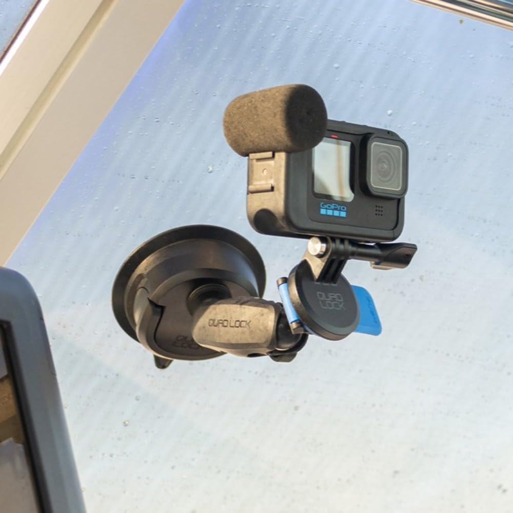 Quad Lock to Action Camera Adapter Kit with Suction Base and Dual Pivot Arm (Medium) Compatible with GoPro, Action Cameras and Compatible Lights - Image 4