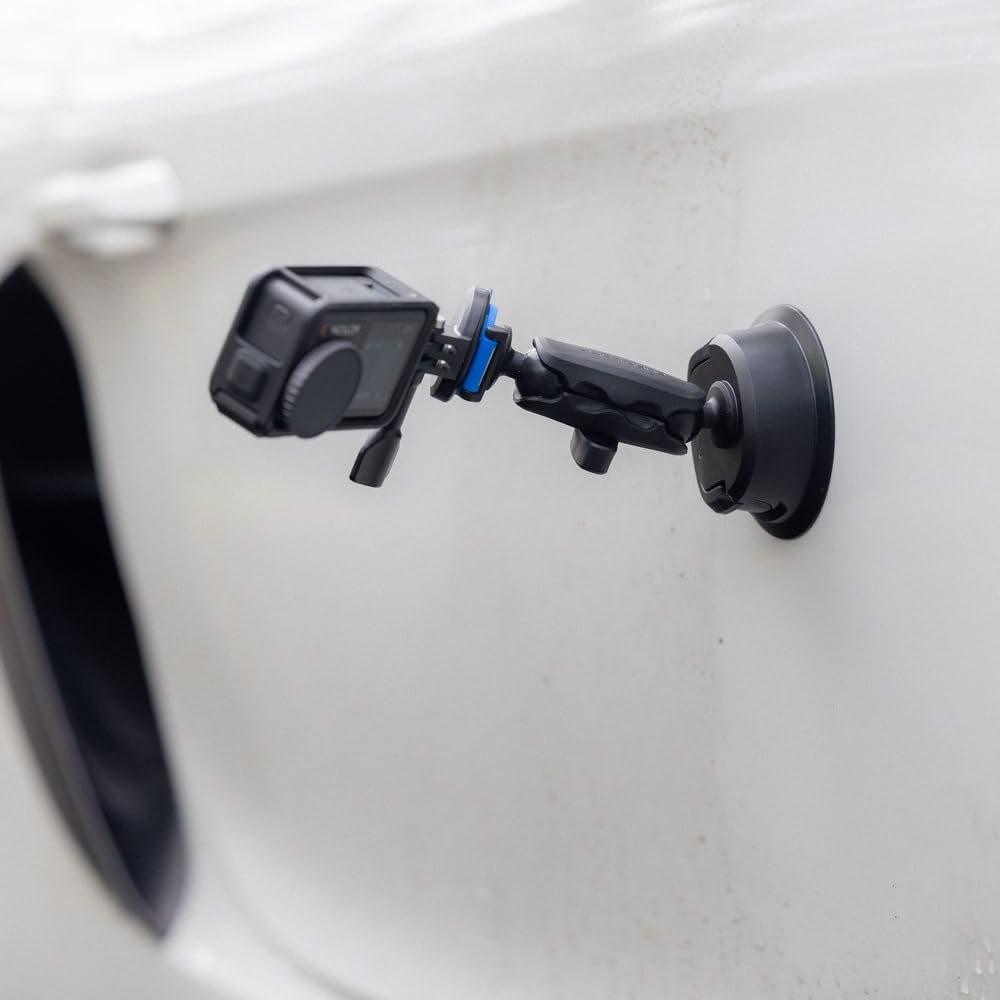 Quad Lock to Action Camera Adapter Kit with Suction Base and Dual Pivot Arm (Medium) Compatible with GoPro, Action Cameras and Compatible Lights - Image 5