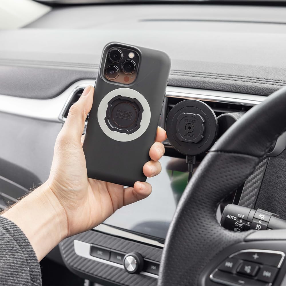 Quad Lock Vent Car Phone Holder Kit with MAG Wireless Charging Head V2 and MAG Phone Case for iPhone 16 Pro Max - Image 6