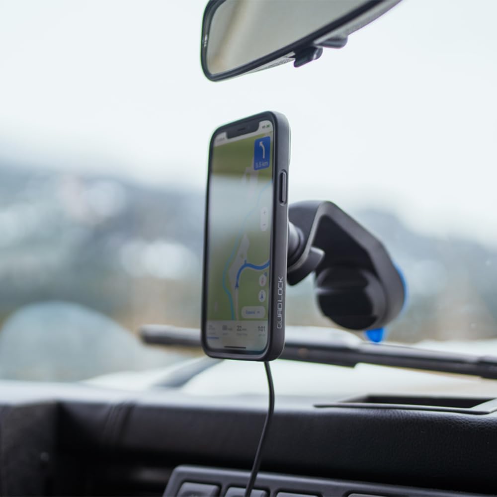 Quad Lock Windscreen/Dashboard Car Phone Holder with MAG Wireless Charging Head V2 and MAG Phone Case for iPhone 16 Pro Max - Image 4