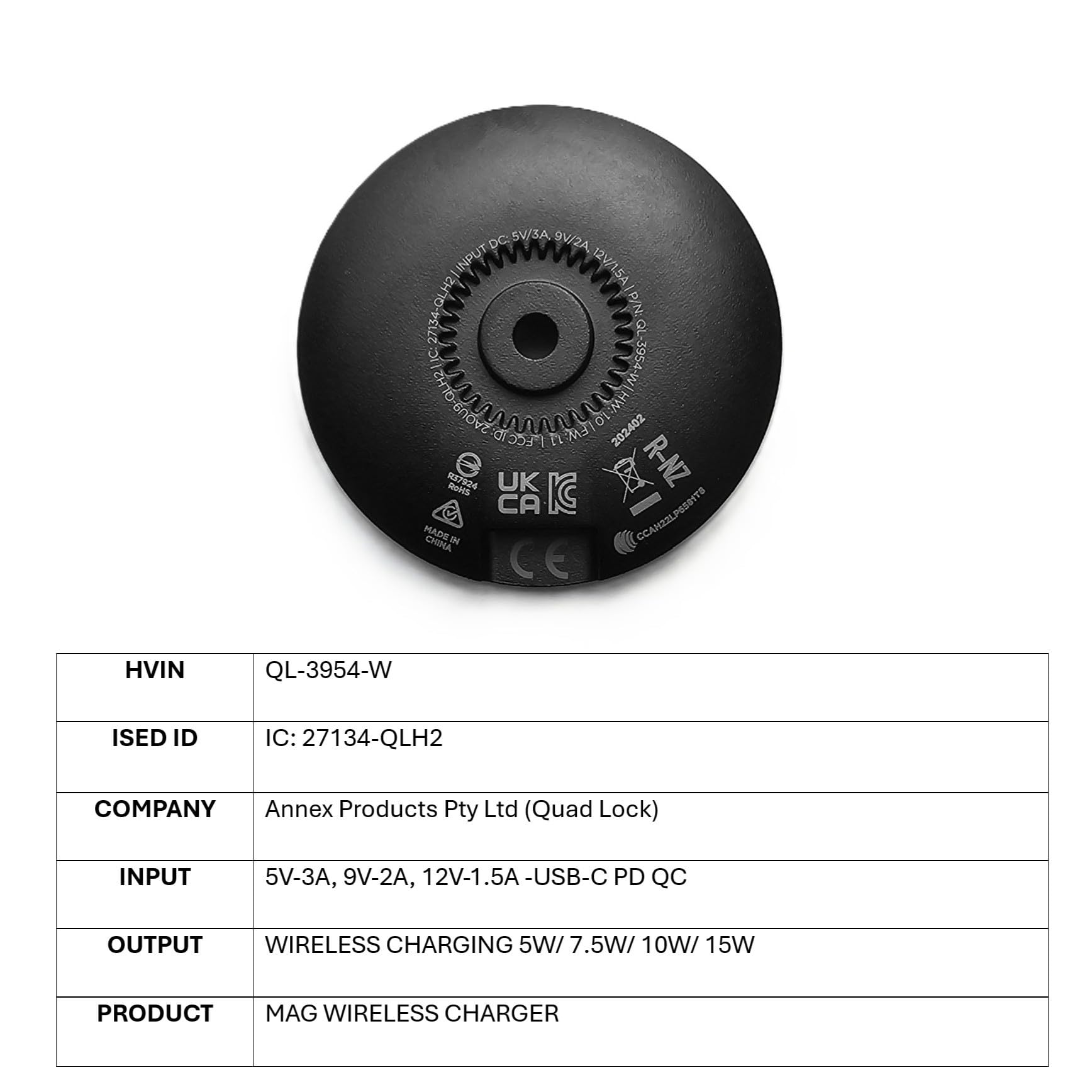 Quad Lock Windscreen/Dashboard Car Phone Holder with MAG Wireless Charging Head V2 and MAG Phone Case for iPhone 16 Pro Max - Image 9